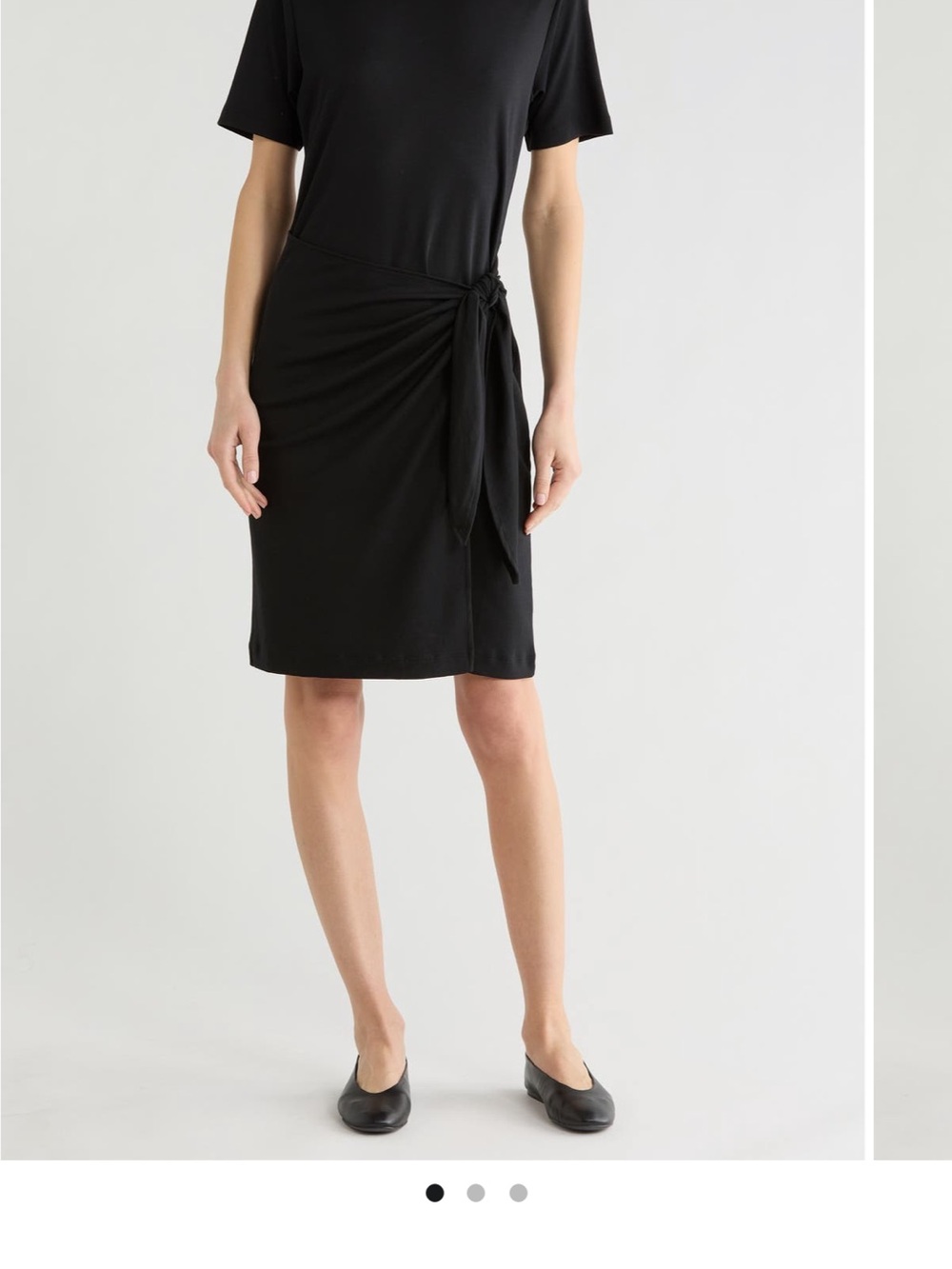 Vince Side Tie Short Sleeve 100% Pima Cotton Jersey Dress NWT